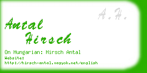 antal hirsch business card